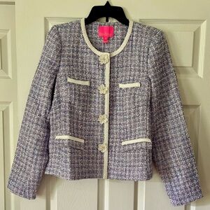 NWT Lilly Pulitzer Jaden Tweed Boucle Jacket Size 6 Lilac